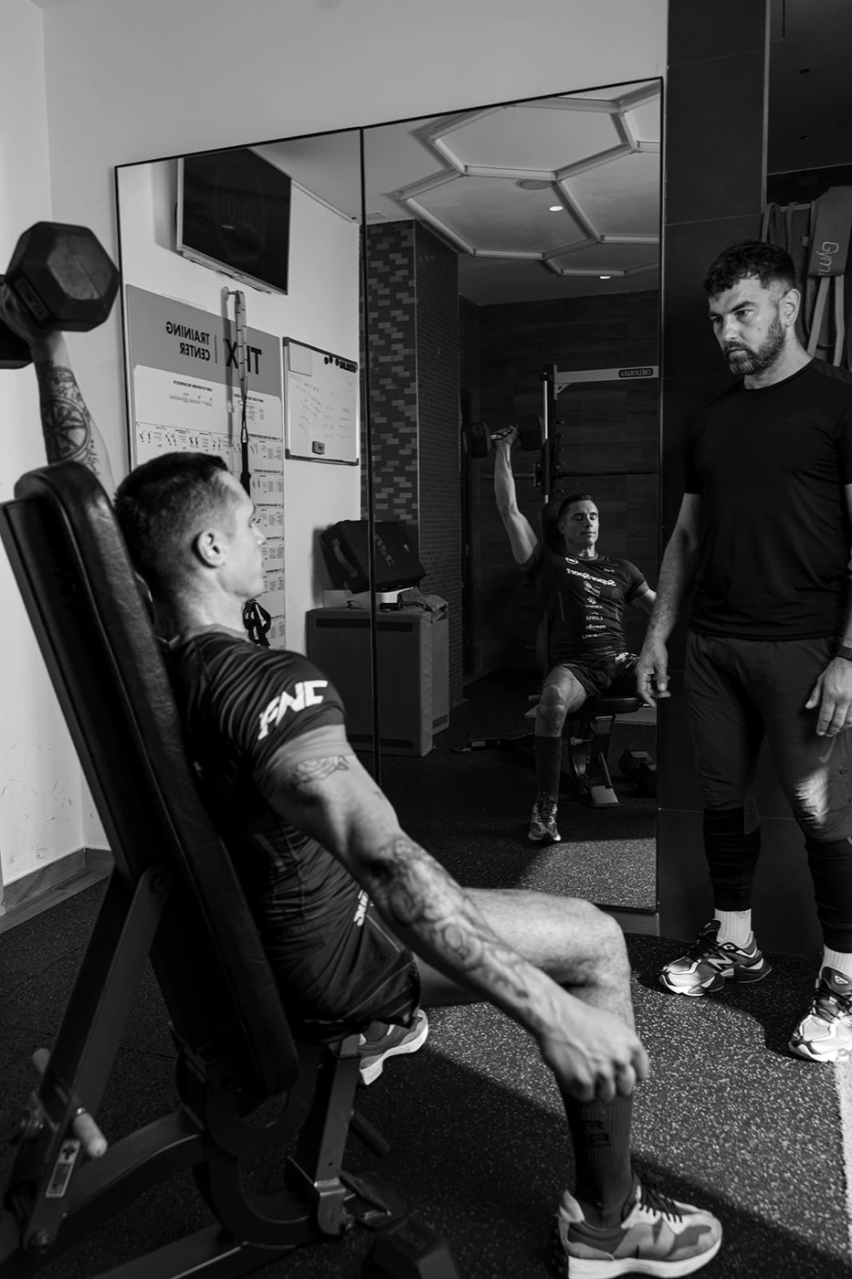 Dumbbell press with coach